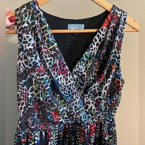 Cynthia Rowley Women’s Size 4 High Low Dress Multicolor Lattice Bouquet Print - Picture 12 of 14